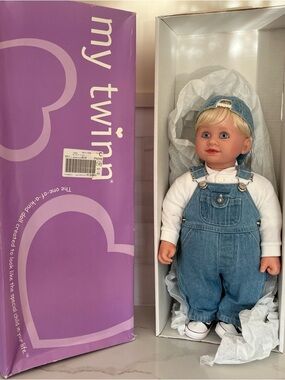 NEW in Box My Twinn 18” Poseable Baby Boy Doll Blonde Hair Blue Eyes 2002